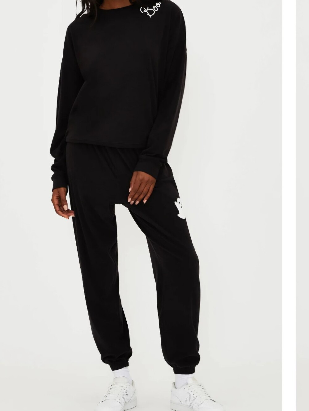 Beach Riot Black Track Joggers with White Accent